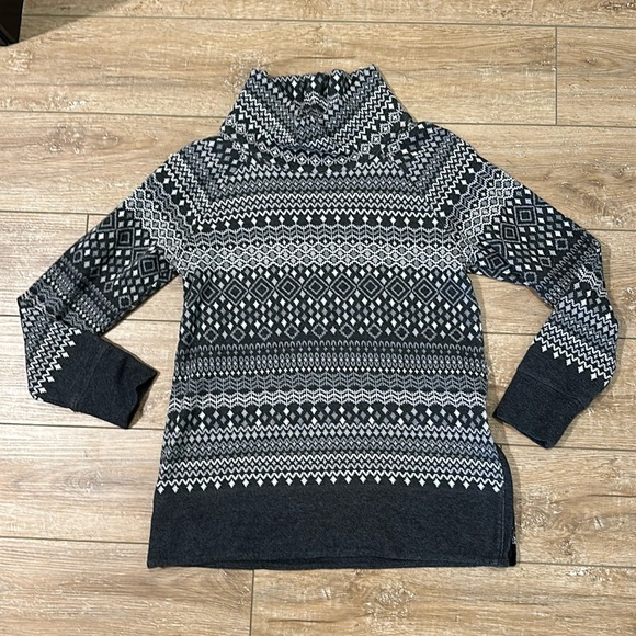 Talbots Tops - Talbots Gray Cowl Neck Pullover with side zipper Size S